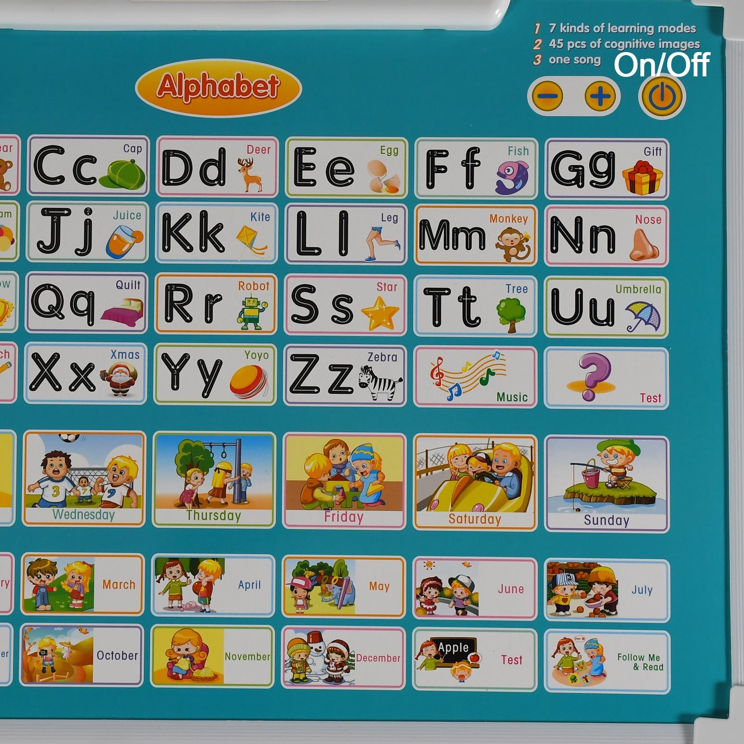 4602 Learning Board 2in1 - Educational PAD for Kids Musical Board for Alphabet ABC Learning Toy Play Mat & Drawing with One Doodle Pen DeoDap 4602 Learning Board 2in1 - Educational PAD for Kids Musical Board for Alphabet ABC Learning Toy Play Mat & Drawing with One Doodle Pen DeoDap
